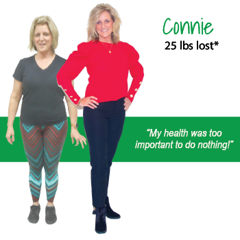 Connie's weight loss testimonal image