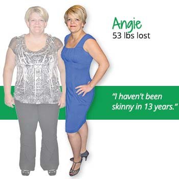 Angie's weight loss testimonal image