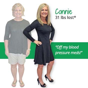 Connie L's weight loss testimonal image