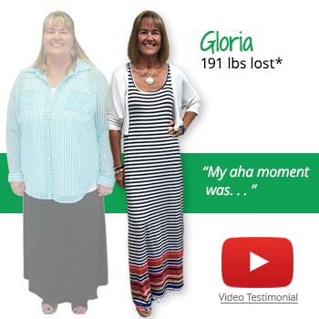 Gloria's weight loss testimonal image