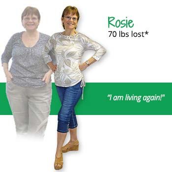 Rosie's weight loss testimonal image
